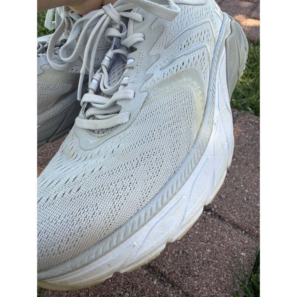 Hoka One One Arahi 5 Running Shoes Sneakers Women's Size 8 White Gray Athletic - Picture 6 of 16